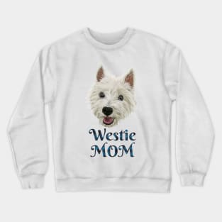 Womens Westie Mom Smiling West Highland Terrier Crewneck Sweatshirt